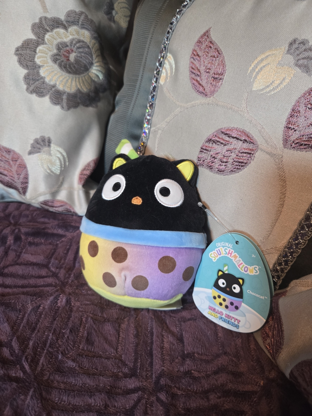Squishmallow Chococat Boba Tea - NWT 6"